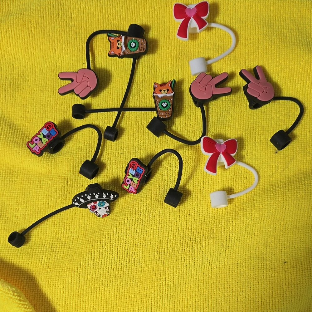 Straw Toppers Set Of 10